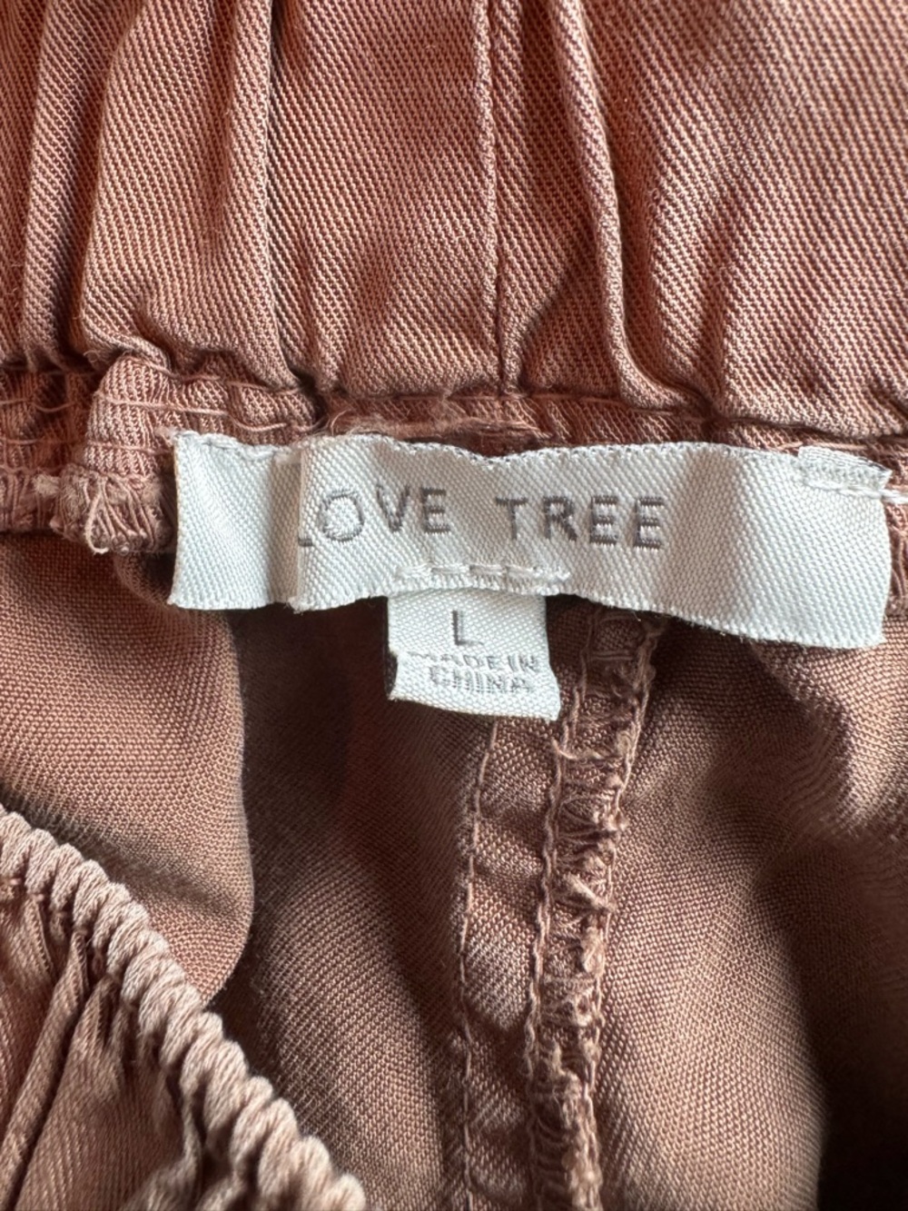 Love Tree Women's Tan Cargo drawstring joggers Large - Picture 4 of 5